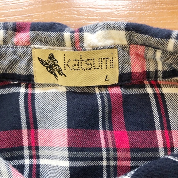 Just like the 90s Plaid HiLow Button Up Shirt - Picture 7 of 7